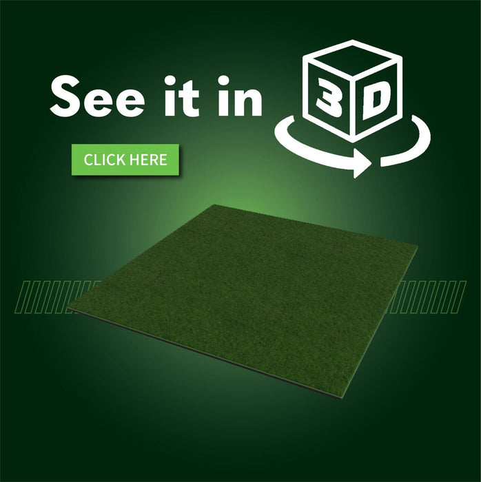 Green textured mat with a 3D icon and 'See it in 3D' text on a green background