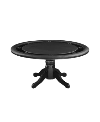 Black poker table on a white background