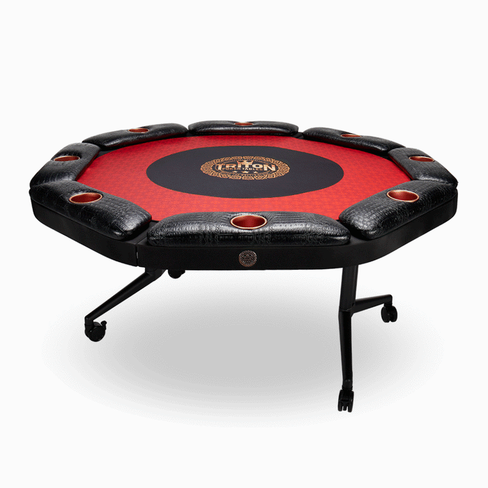 Video of all angles of Black and Red Octagon Poker Table