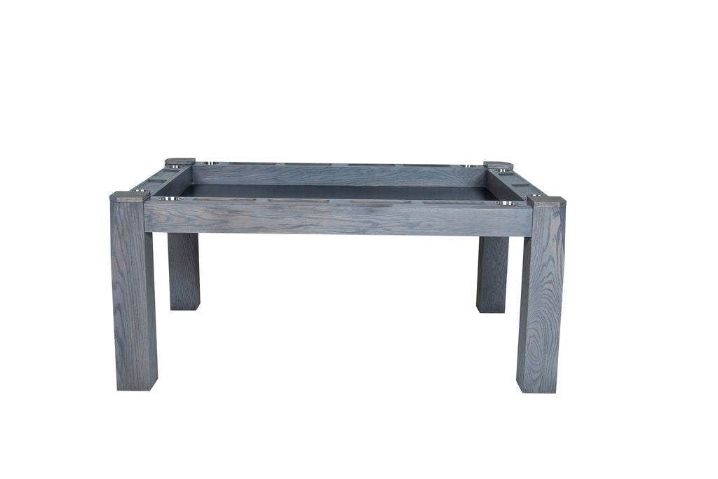 Gray wooden table frame on a white background