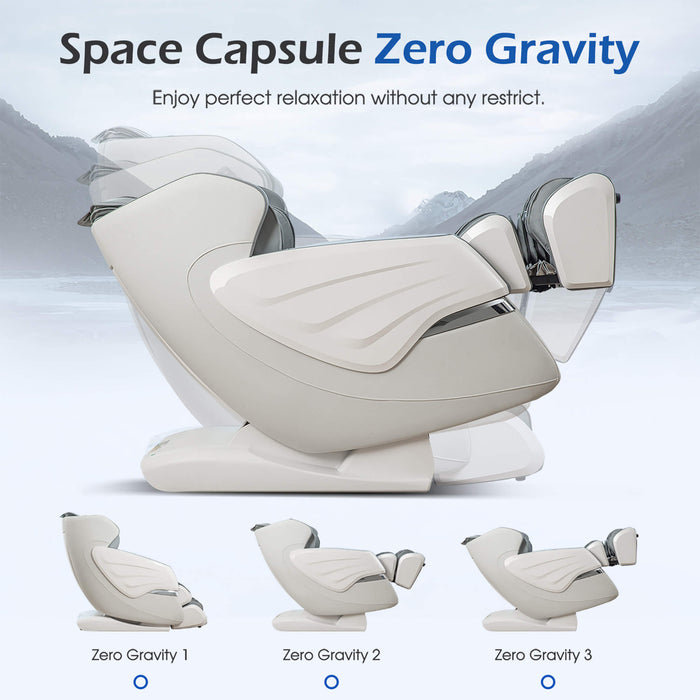 Zero Gravity massage chair with mountain background and text 'Space Capsule Zero Gravity'.