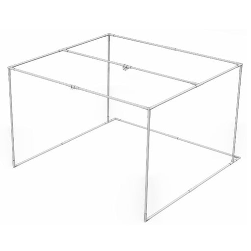 Metal frame structure on a white background