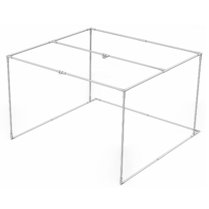 Metal frame structure on a white background