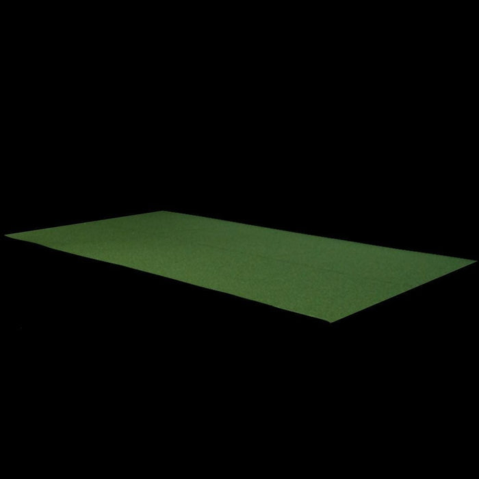 Green rectangular mat on a black background