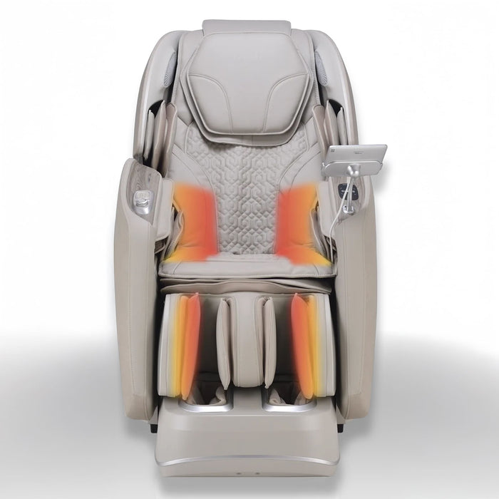 Massage chair with massage rollers on a white background