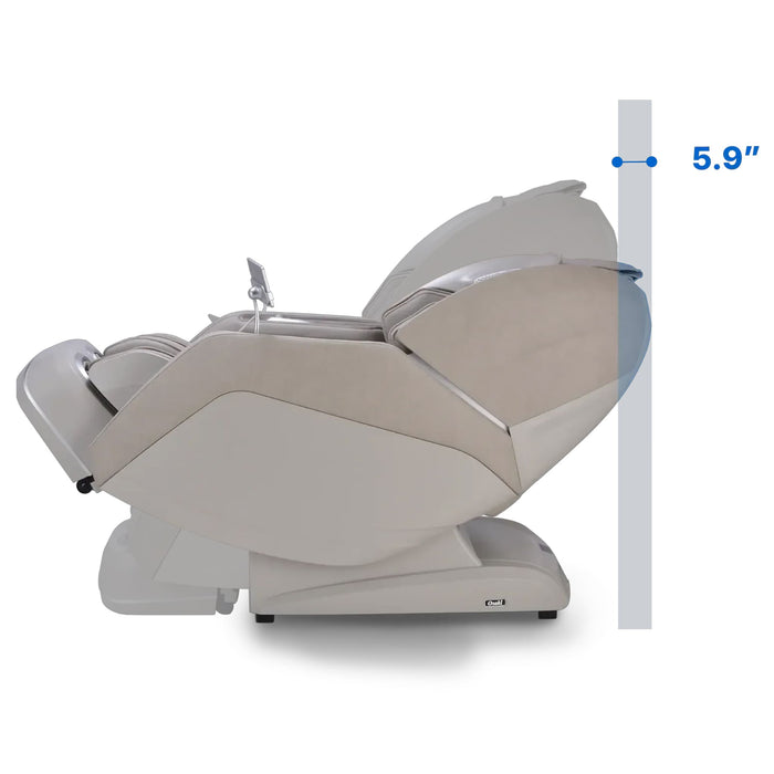 Massage chair with a measurement indicator on a white background