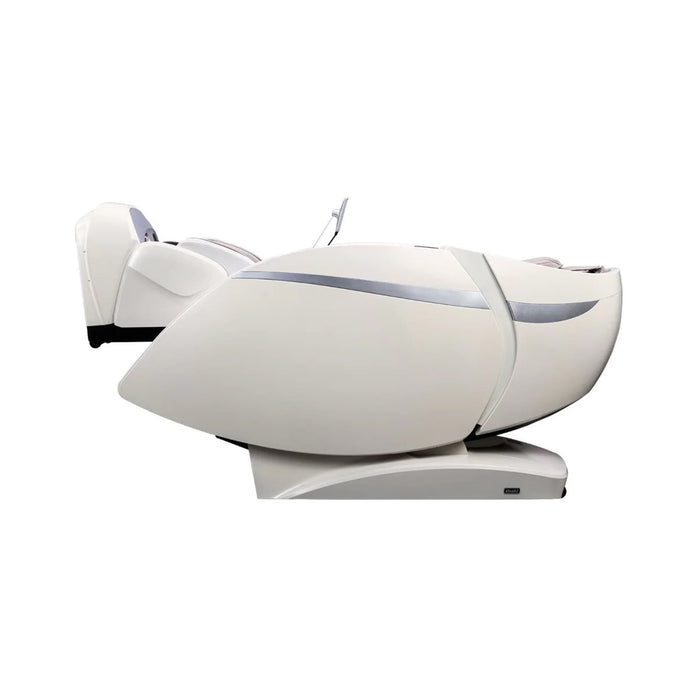 White massage chair with gray accents on a white background