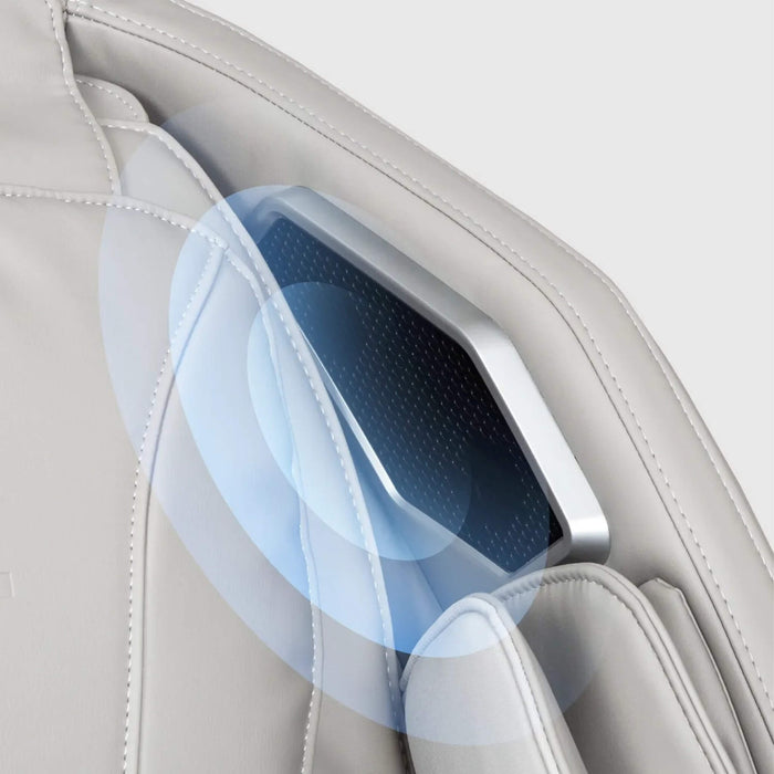 Car interior with a headrest and seat design on a light gray background