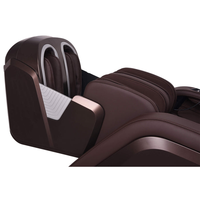 Brown massage chair with a white background