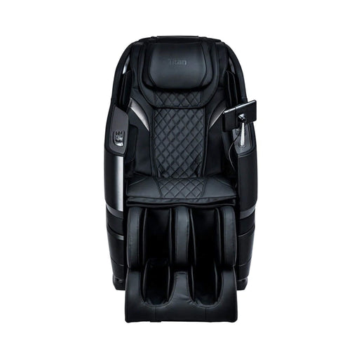 Black massage chair on a white background
