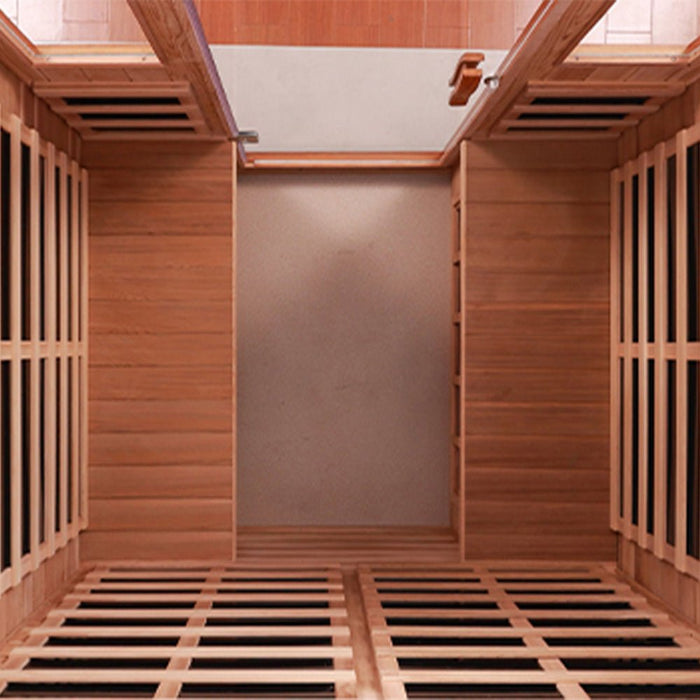 Premium 4-Person Luxury Low EMF Outdoor FAR Infrared Home Sauna With Bluetooth Audio, 2050W (SAK15372)