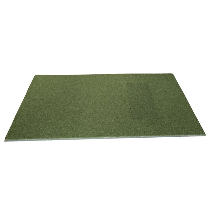 Green mat with a textured surface on a white background