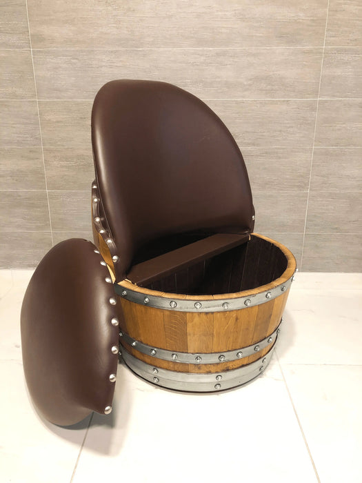 Wine Barrel Poker Set with Removable Dining Top - Game Table & Barrel Chair - Wine Barrel Table for Dining and Poker