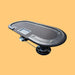 Black scooter board on a beige background