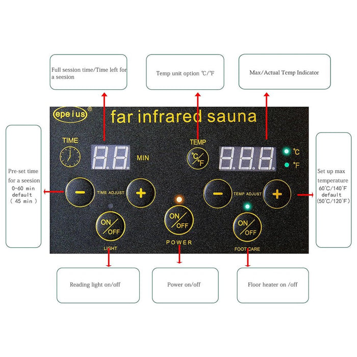 Premium 1-Person Indoor Low EMF FAR Infrared Heat Hemlock Wood Personal Home Spa Sauna, 1200W (SAK27463)