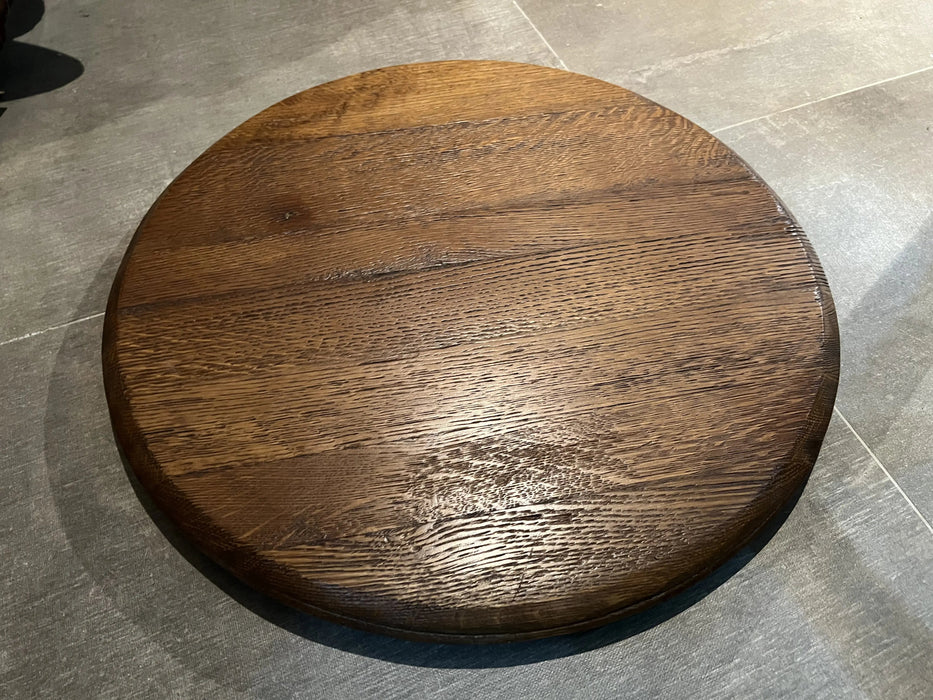 Finished Barrel Oak Head With Backing Installed (Lid, Barrel Top, Wood, Wine, Whiskey, Cooperage Marks, Gift For Him, Dad, Project)