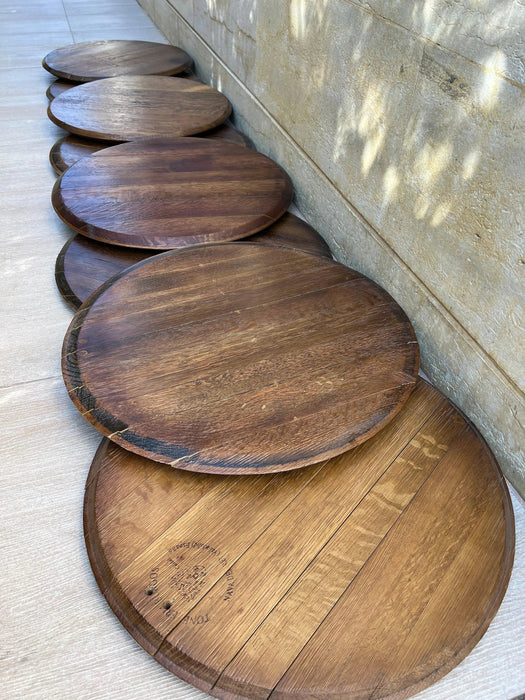 Finished Barrel Oak Head With Backing Installed (Lid, Barrel Top, Wood, Wine, Whiskey, Cooperage Marks, Gift For Him, Dad, Project)