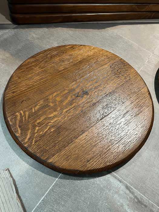 Finished Barrel Oak Head With Backing Installed (Lid, Barrel Top, Wood, Wine, Whiskey, Cooperage Marks, Gift For Him, Dad, Project)